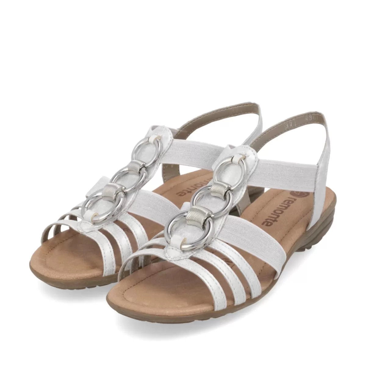 Damen Remonte Damen Riemchensandalen blütenweiß-silber