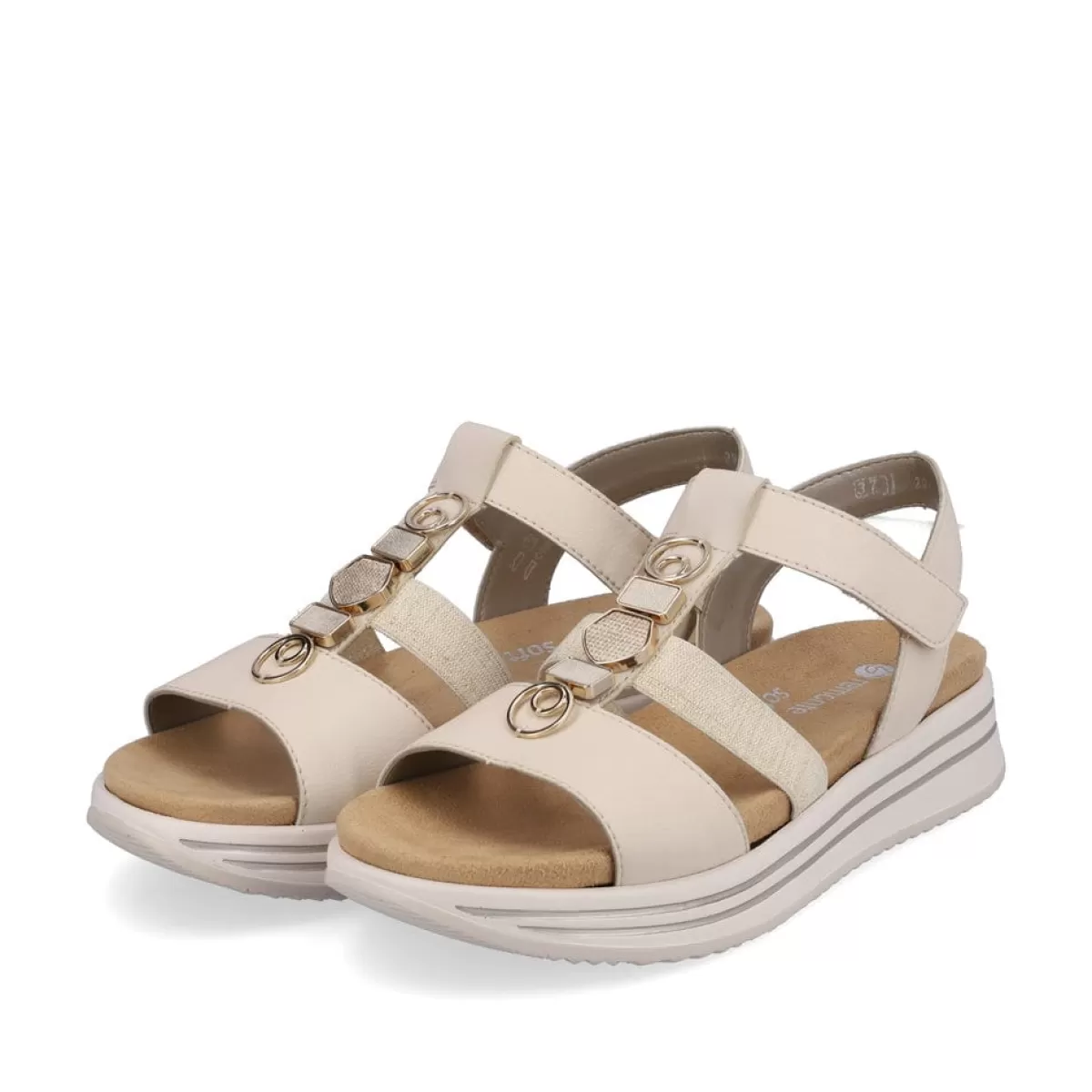 Damen Remonte Damen Riemchensandalen creme