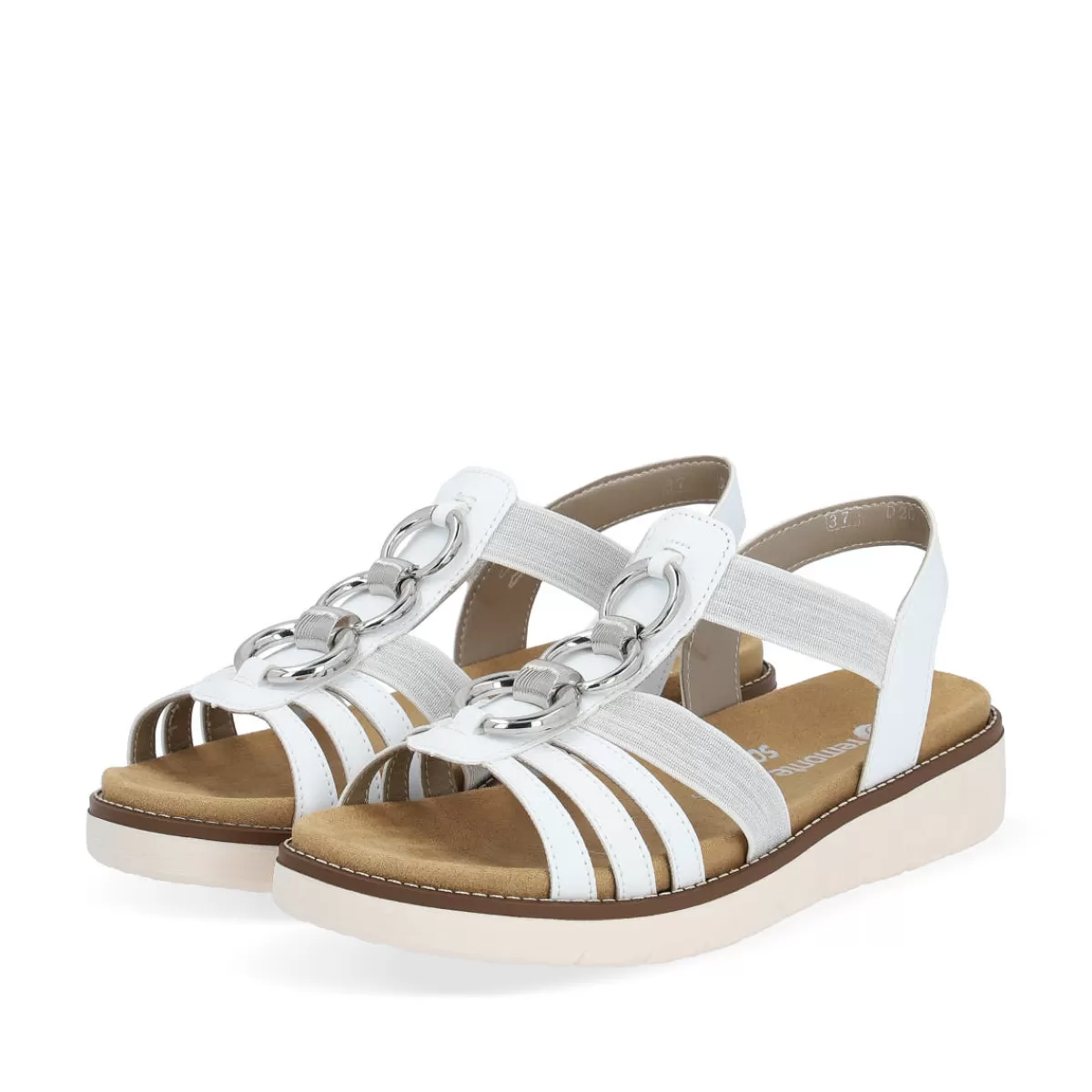 Damen Remonte Damen Riemchensandalen edelweiß-silber