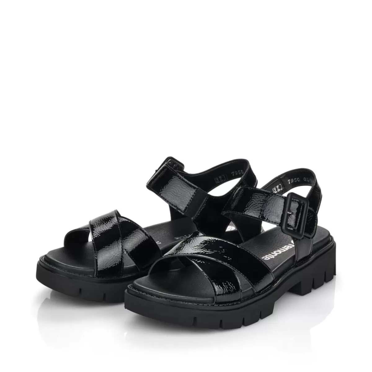 Damen Remonte Damen Riemchensandalen glanz