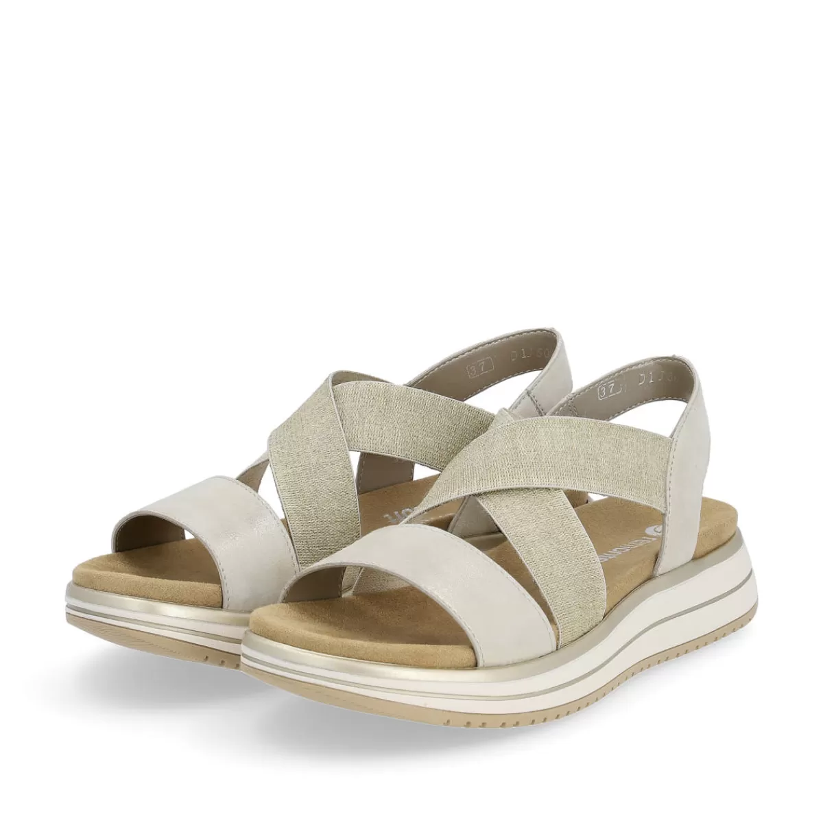 Damen Remonte Damen Riemchensandalen -silbermetallic