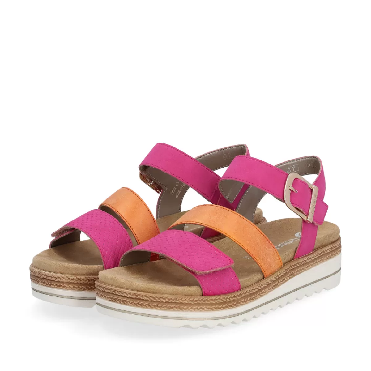 Damen Remonte Damen Riemchensandalen magenta-rostorange