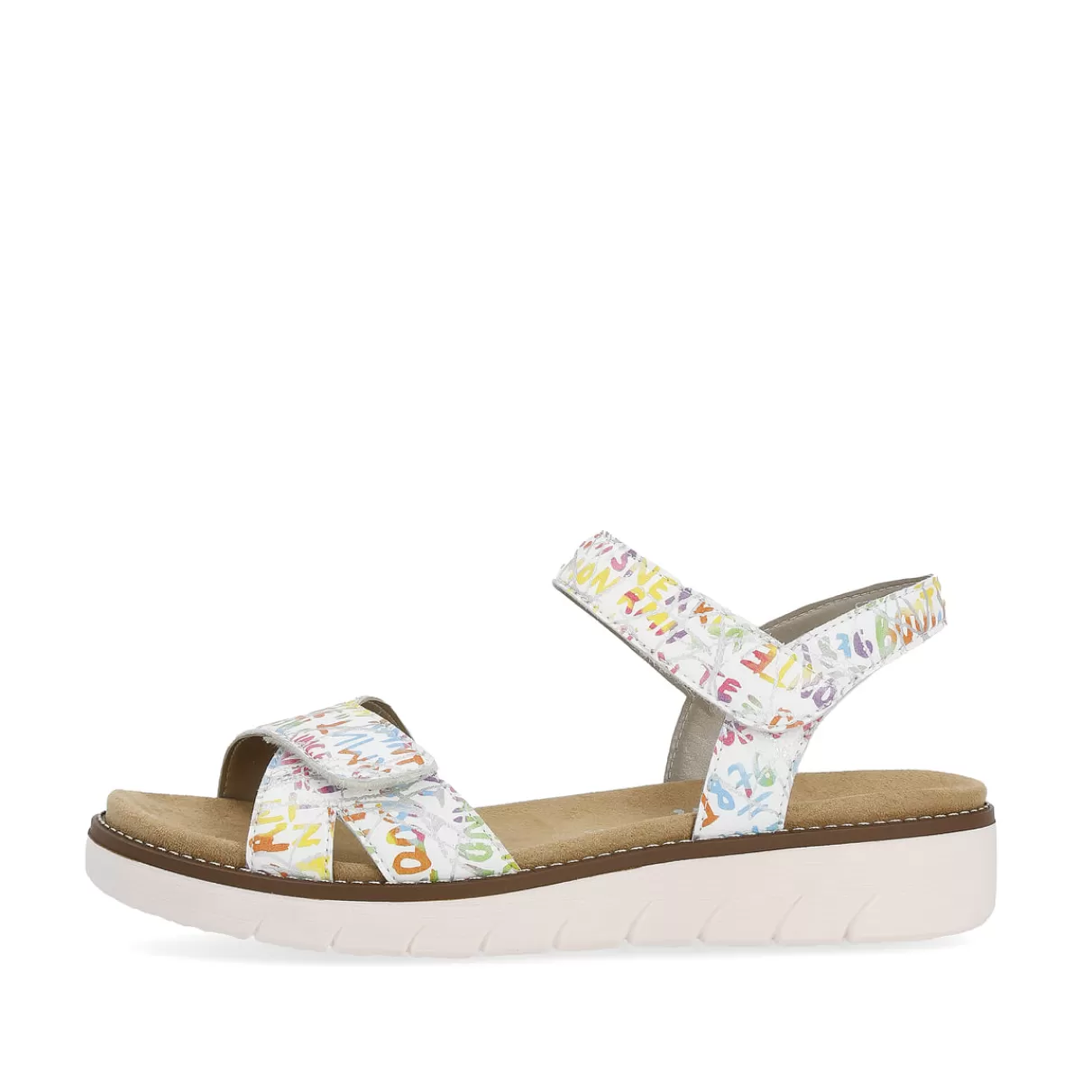 Damen Remonte Damen Riemchensandalen multicolored-weiß