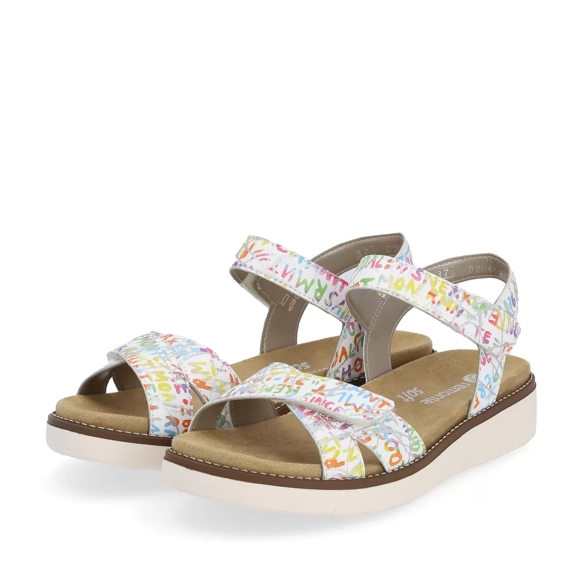 Damen Remonte Damen Riemchensandalen multicolored-weiß