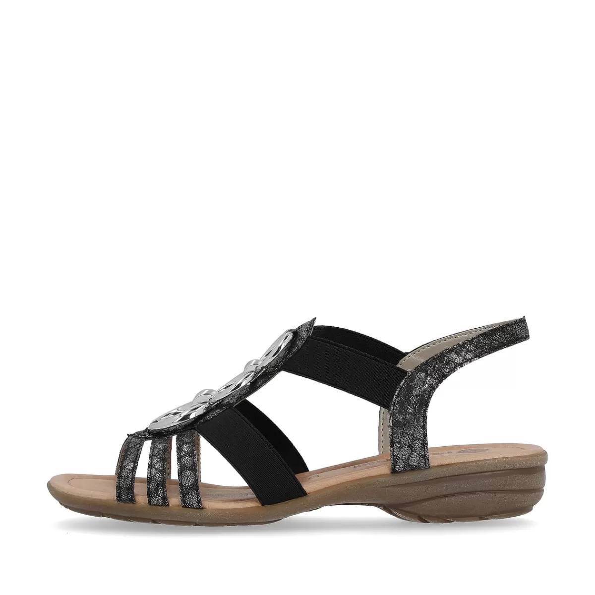 Damen Remonte Damen Riemchensandalen nacht-silber