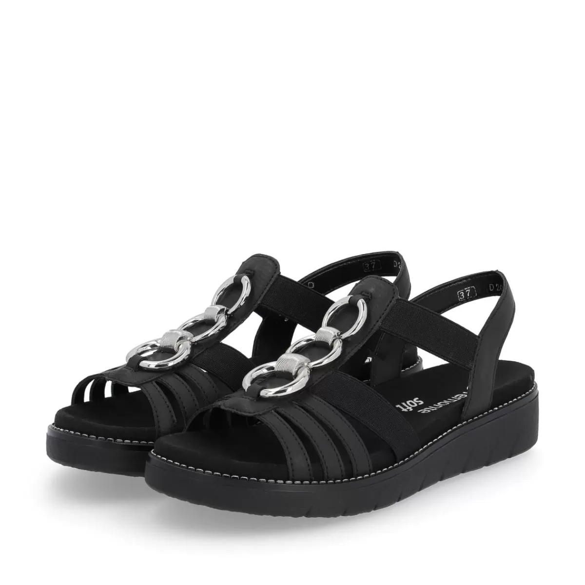 Damen Remonte Damen Riemchensandalen nacht-silber