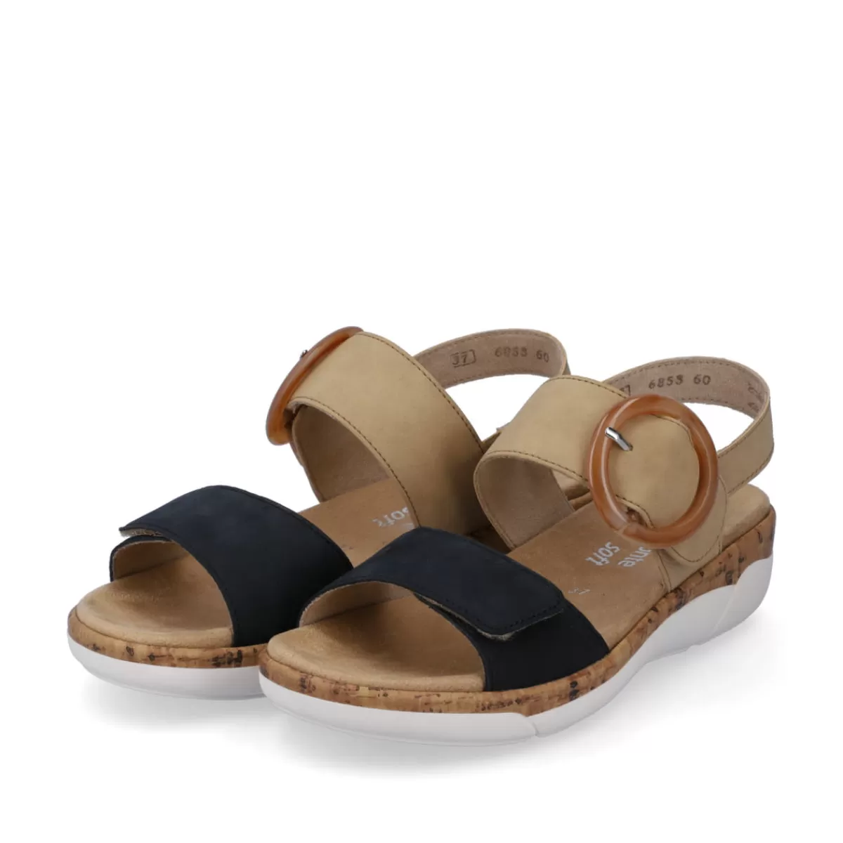 Damen Remonte Damen Riemchensandalen sand-stahlblau