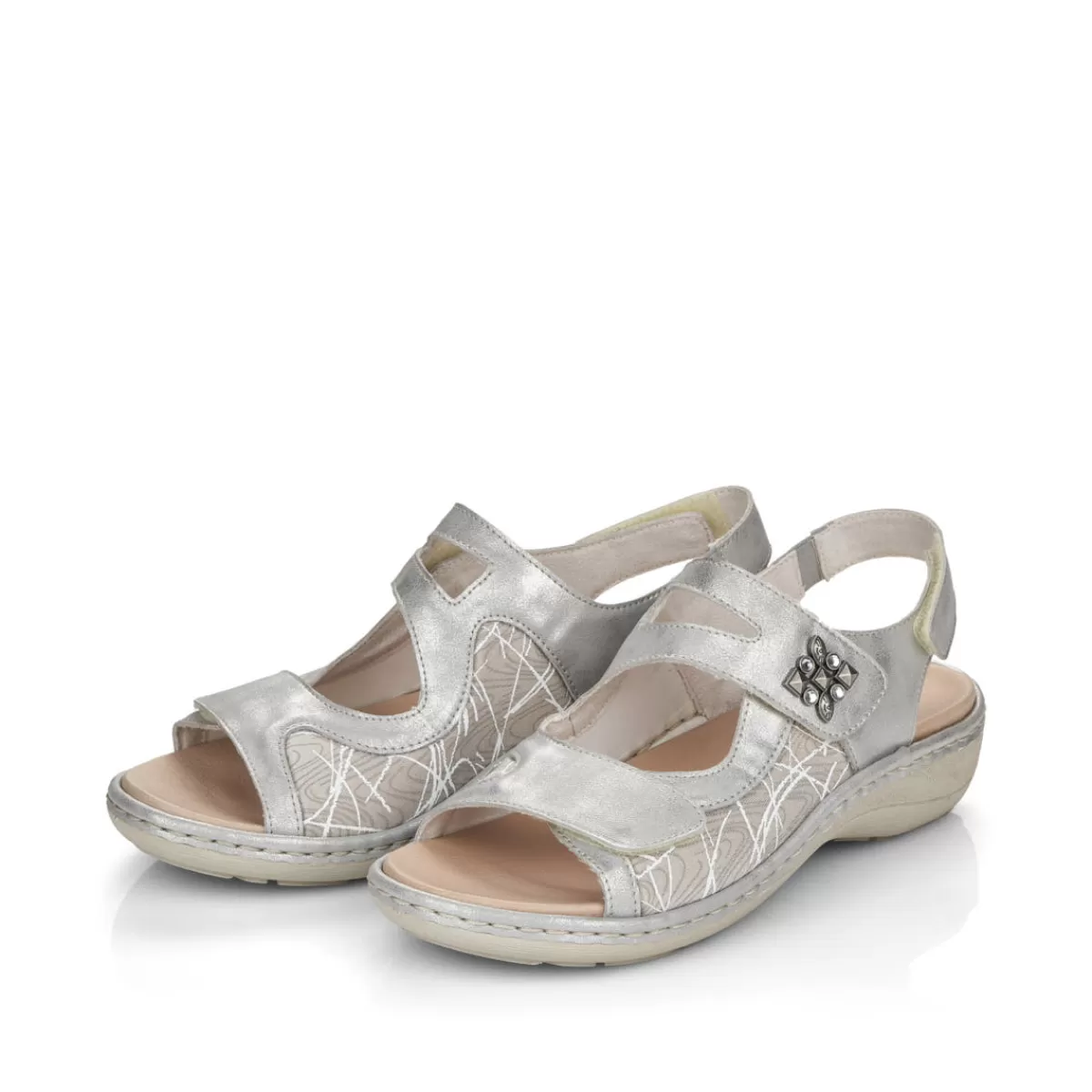 Damen Remonte Damen Riemchensandalen silber-