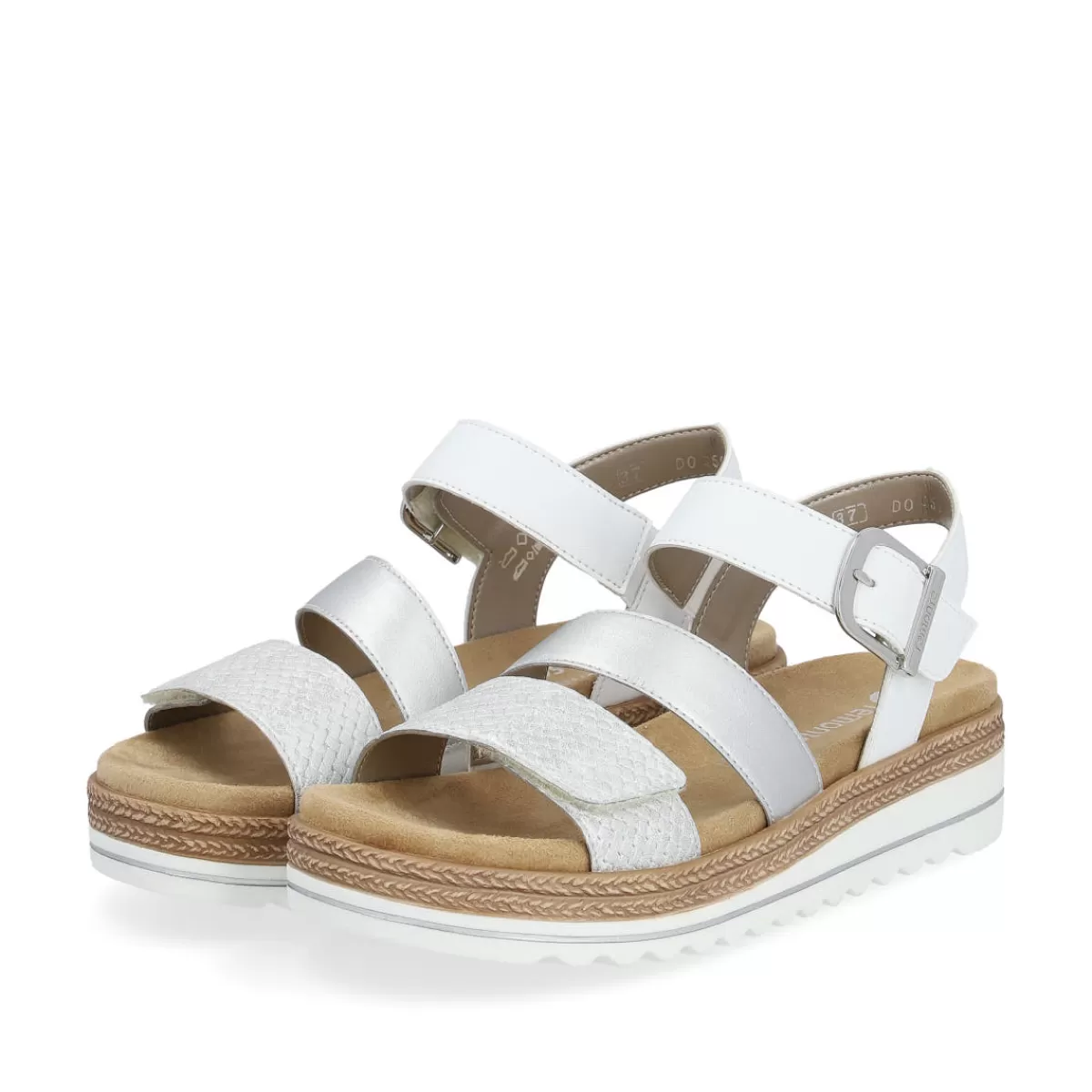 Damen Remonte Damen Riemchensandalen silber-perlweiß