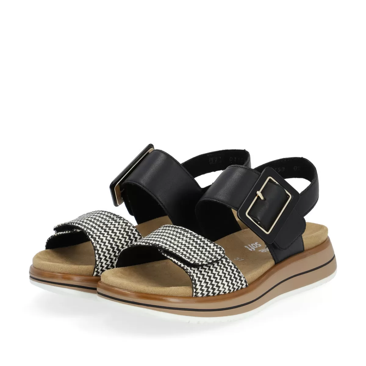 Damen Remonte Damen Riemchensandalen tief-gestreift