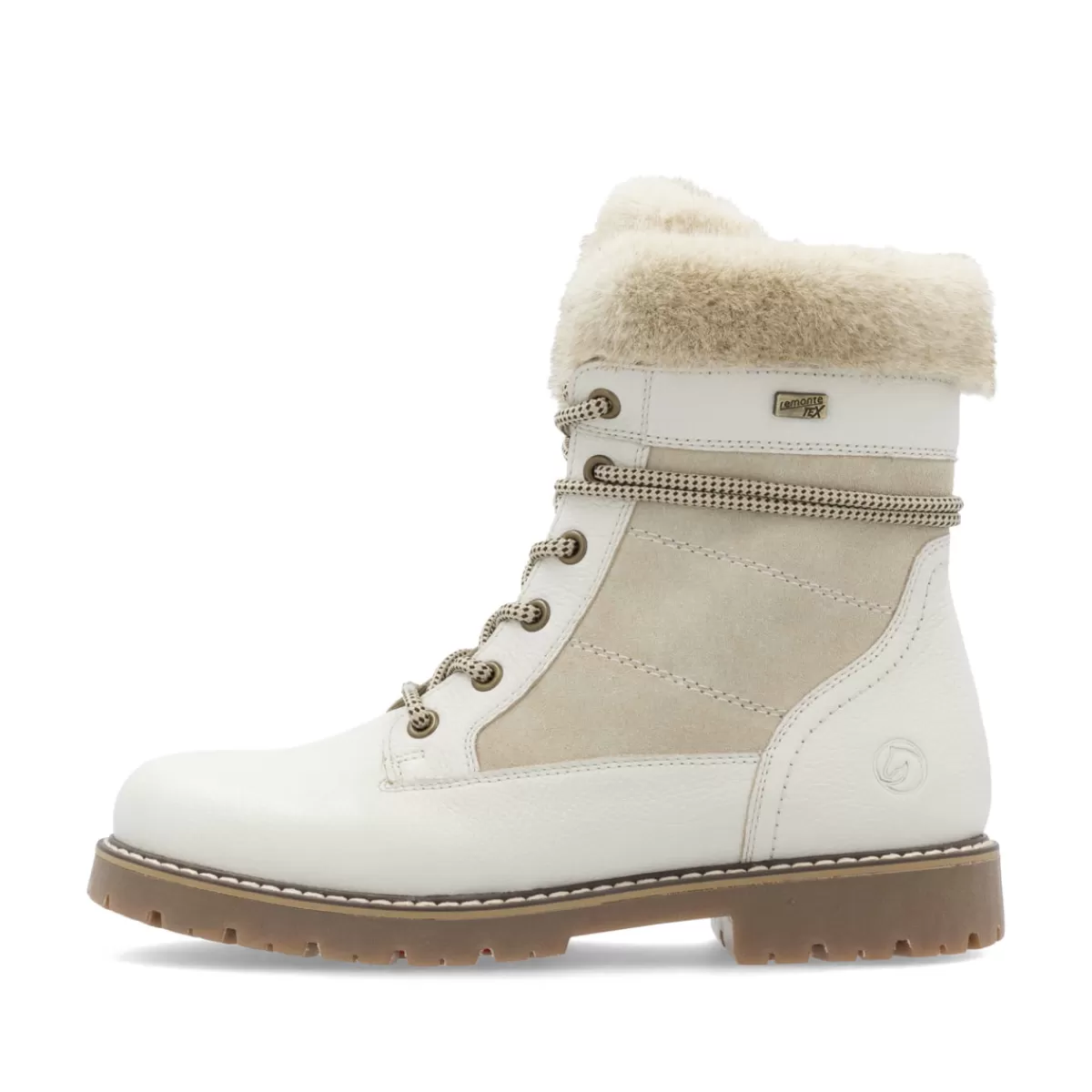 Damen Remonte Damen Schnürstiefel perlweiß-hellbeige