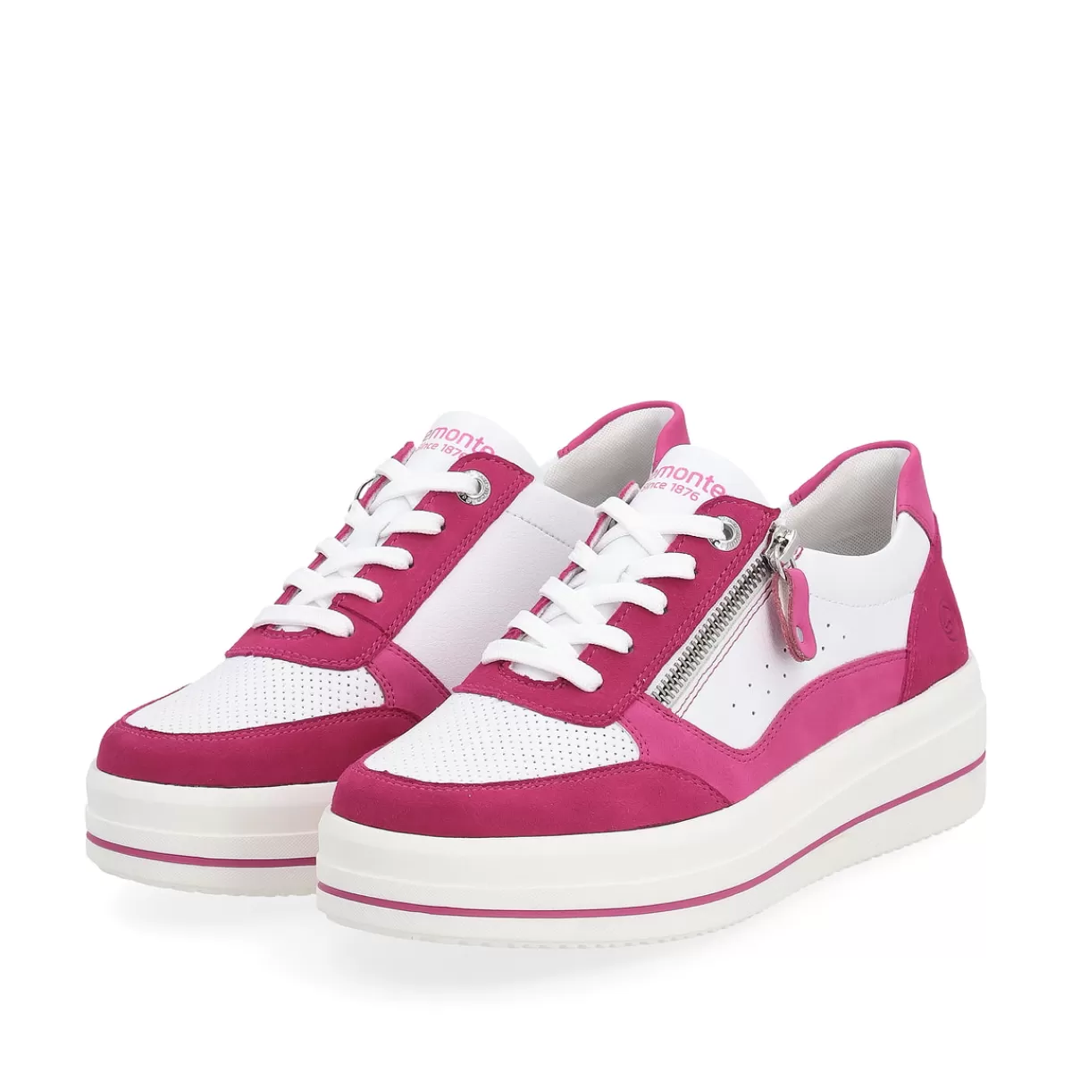 Damen Remonte Damen Sneaker fuchsia-schneeweiß