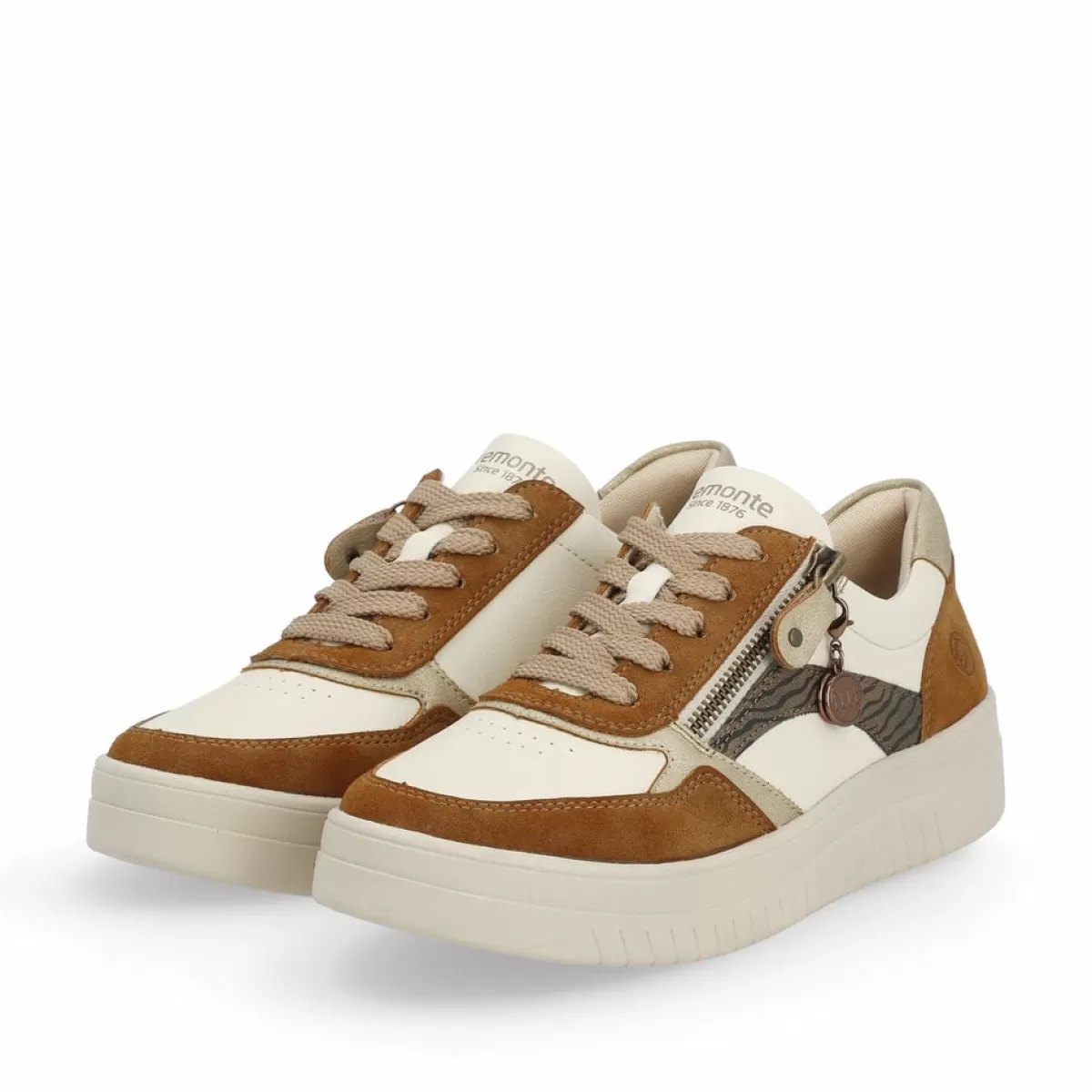 Damen Remonte Damen Sneaker nougat-weiß