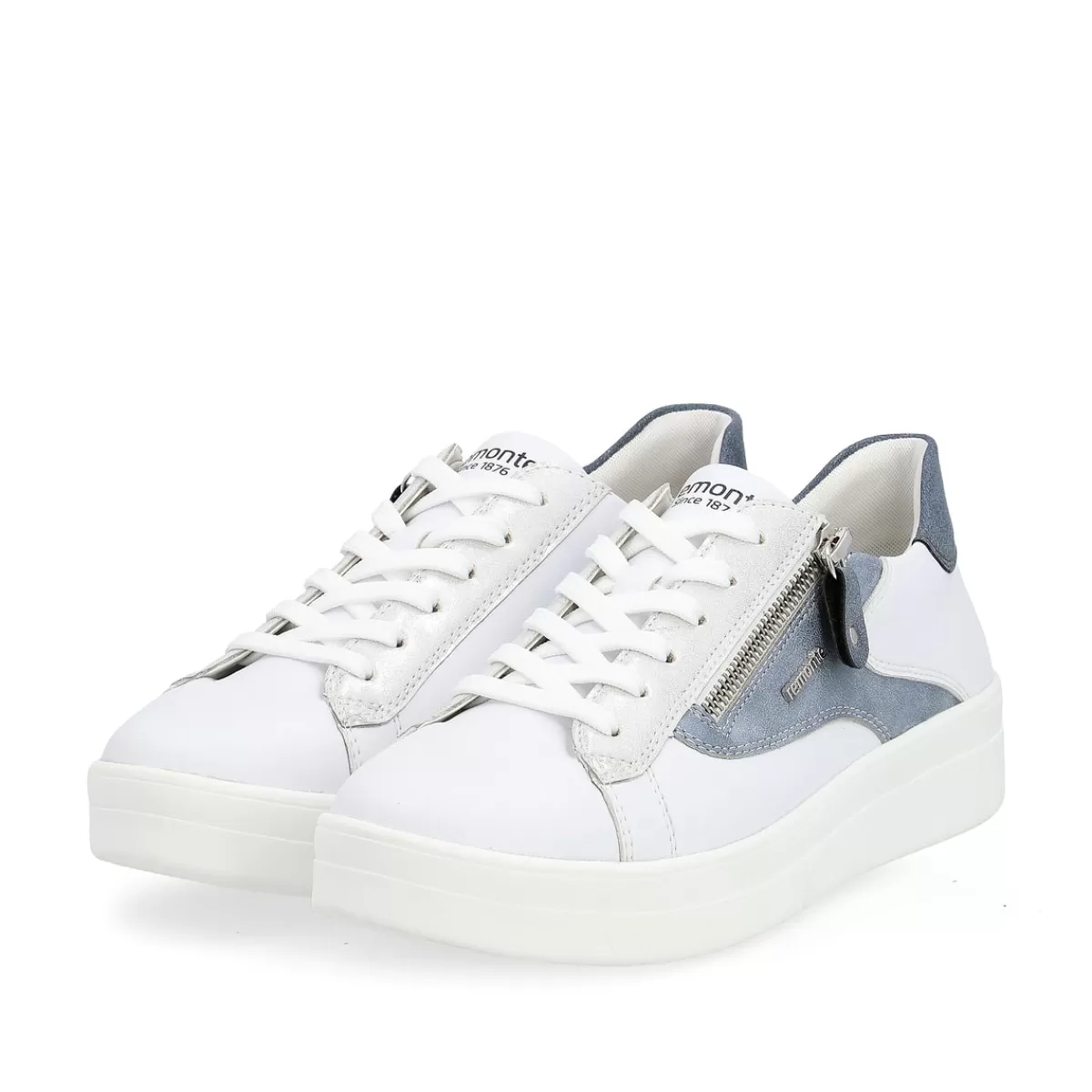 Damen Remonte Damen Sneaker perlweiß-metallicblau