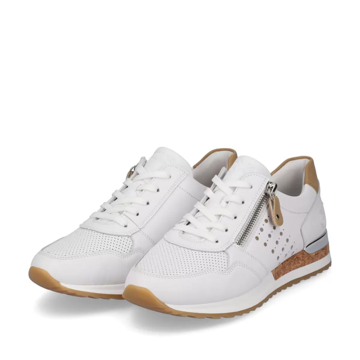 Damen Remonte Damen Sneaker reinweiß-braunbeige