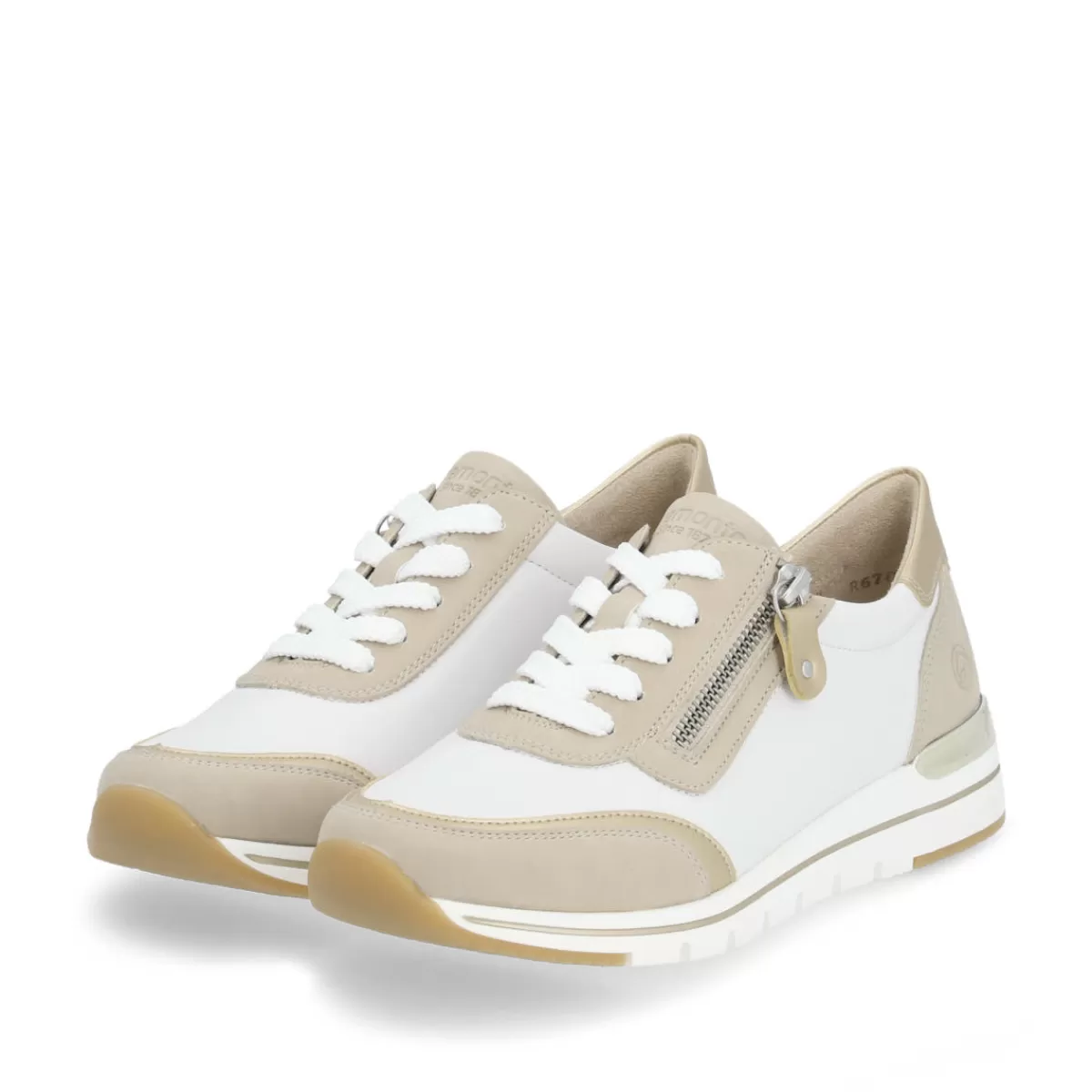 Damen Remonte Damen Sneaker reinweiß-lehmbeige